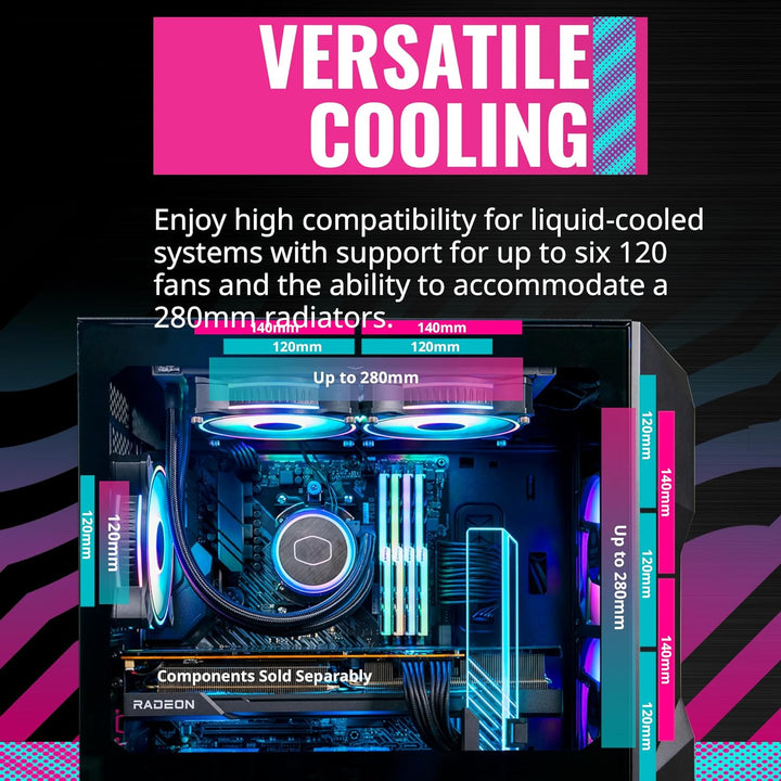 Cooler Master TD300 Mesh PC Gehäuse - Mini-Tower für Micro-ATX & Mini-ITX , Gaming Gehäuse für hohen