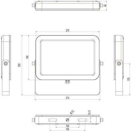 LED Strahler AML® FL 50W, Profi-Qualität für aussen, IP65, Metallgehäuse weiss, 4000K neutralweiss,