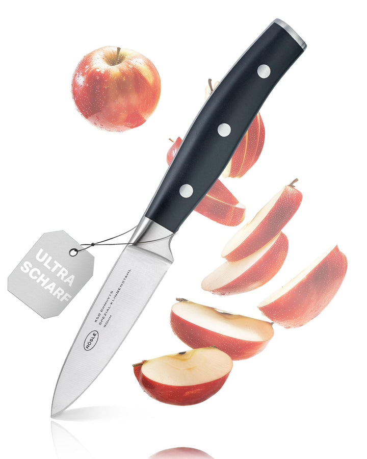 RÖSLE Spickmesser Tradition 9 cm - Hochwertiges und scharfes Küchenmesser zum Schneiden, Spicken und