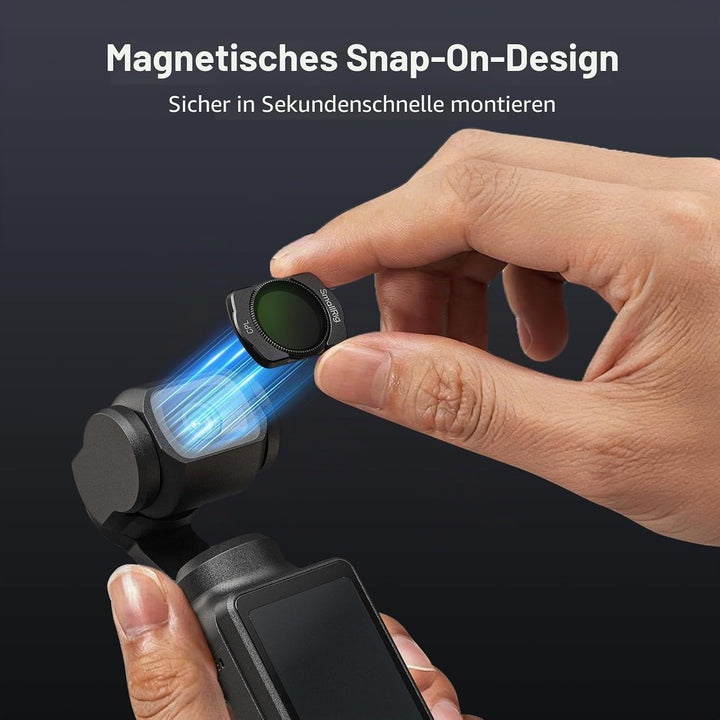 SMALLRIG Magnetisches Weitwinkelobjektiv- &amp; ND- &amp; CPL- &amp; Effektfilter-Set für DJI Osmo Pocket 4/3, 4