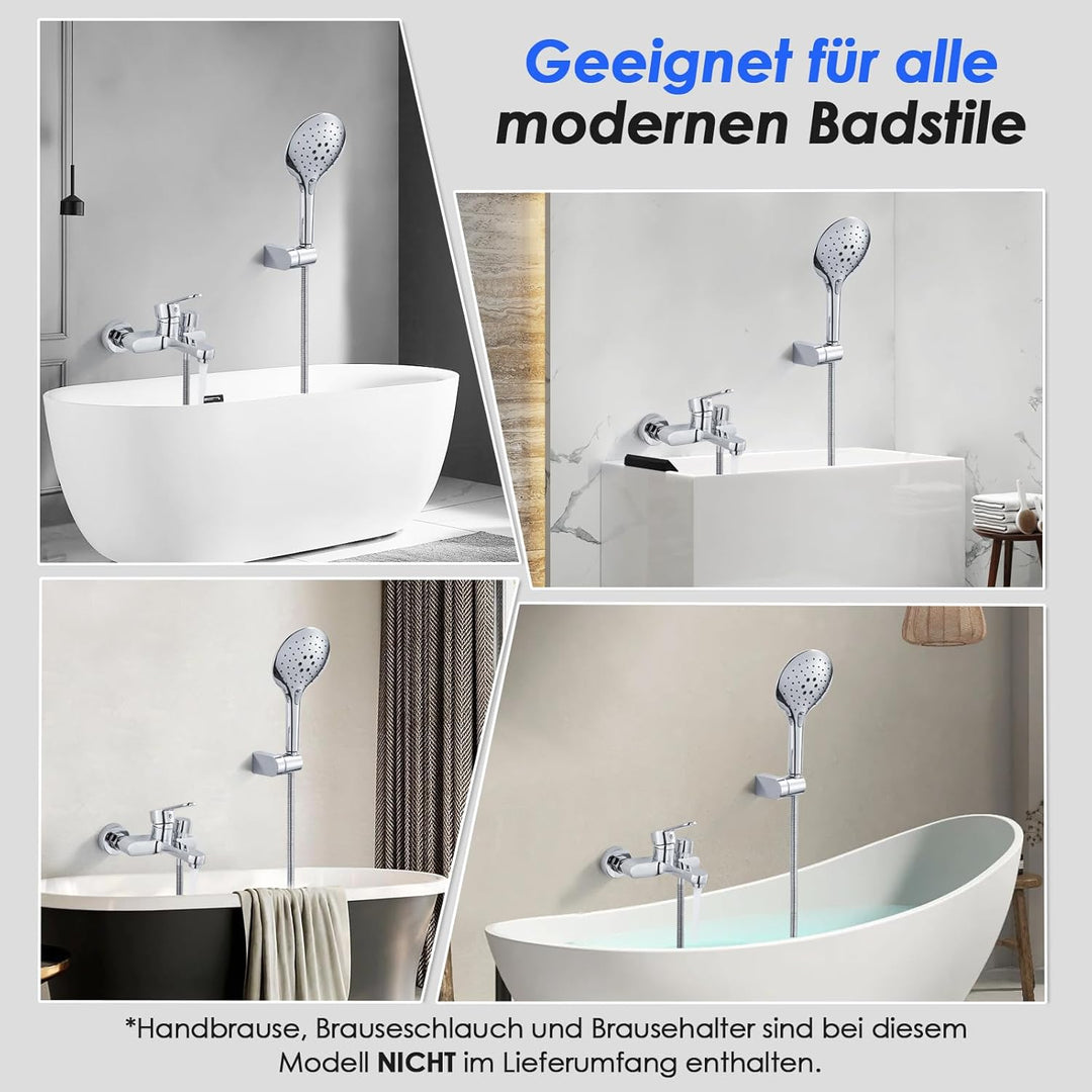 ROVOGO Badewannenarmatur, Aufgerüstet Messing Drehbare Umsteller, Badewanne armatur für Wandmontage,