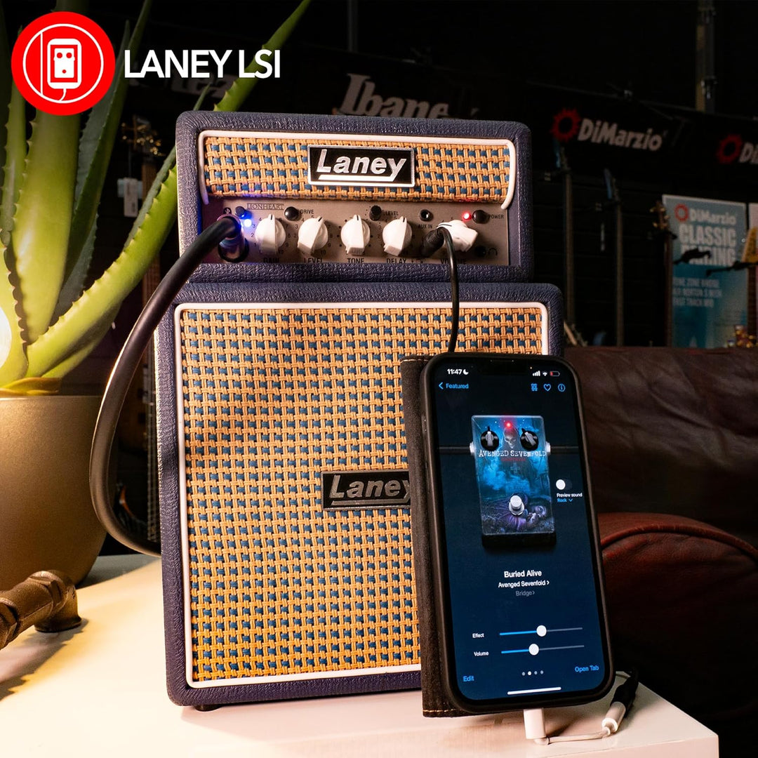 Laney MINISTACK Bluetooth- Batteriebetriebene Gitarren Amp mit Smartphone-Schnittstelle - Lionheart