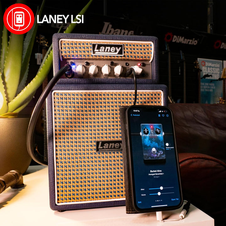 Laney MINISTACK Bluetooth- Batteriebetriebene Gitarren Amp mit Smartphone-Schnittstelle - Lionheart