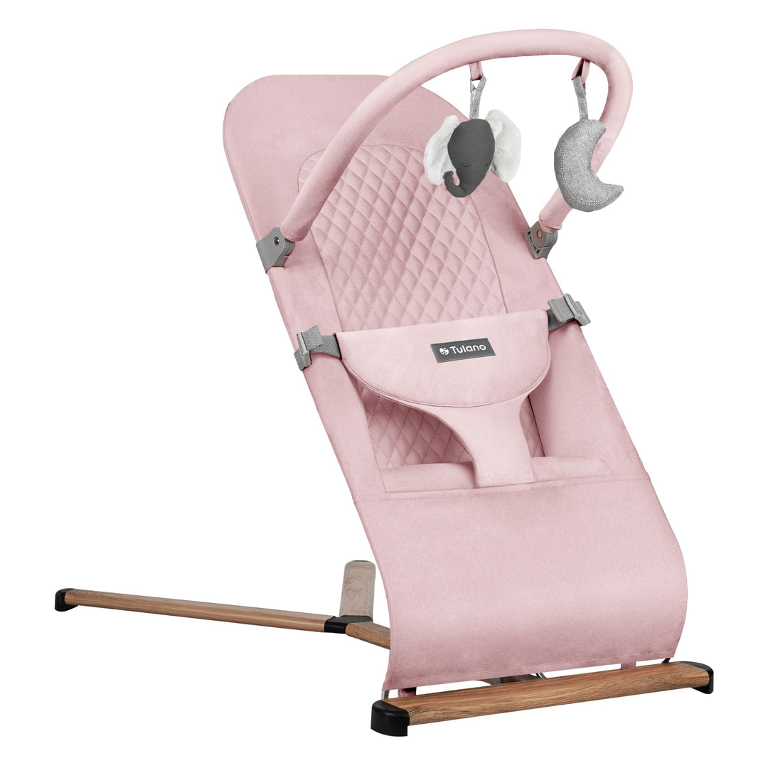Tulano Moon 30 - Babywippe - Babyschaukel für Kleinkinder - Rose | Maximales Gewicht 9 kg - Spielbog