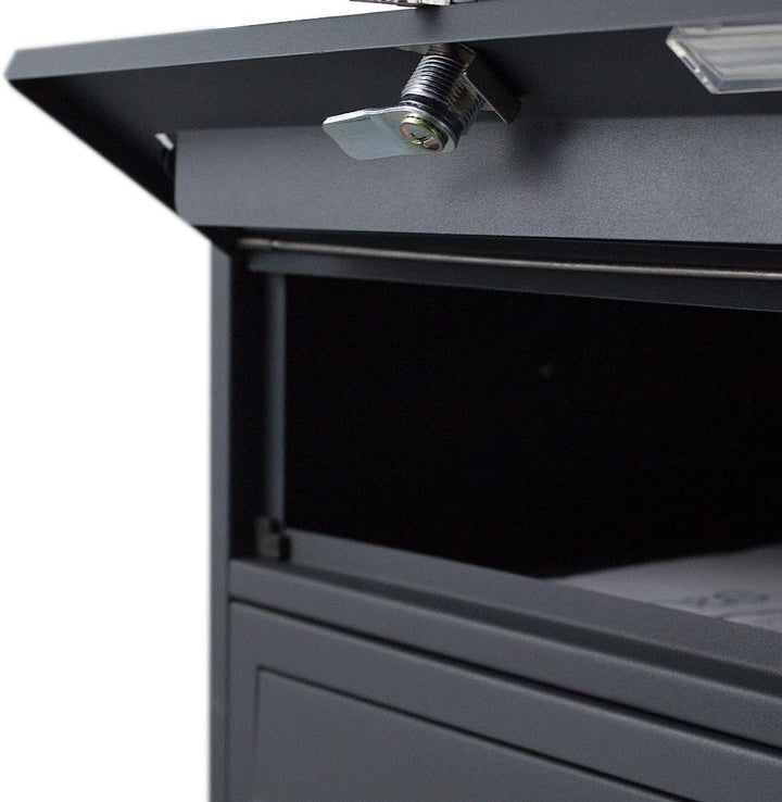 BITUXX® Stand-Briefkastenanlage Postkasten Letterbox Mailbox mit 5 Fächer Dunkelgrau Anthrazit, 5 Fä