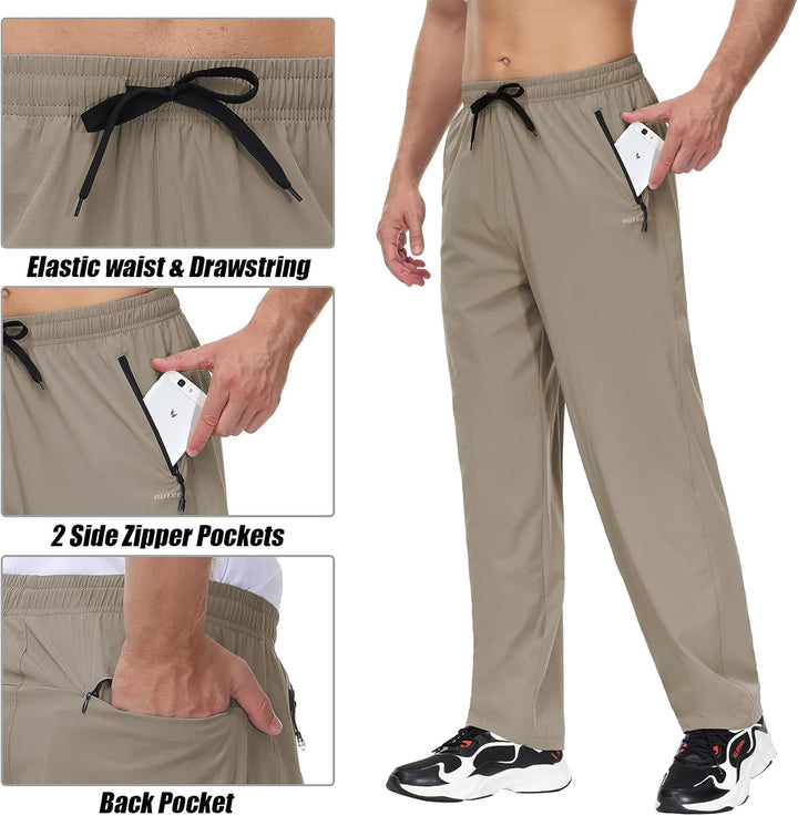 Butrends Herren Wanderhose Leicht Outdoorhose Workout-Laufhosen Atmungsaktive Sporthose, XS Khaki