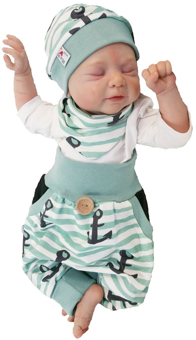 Atelier MiaMia - Pumphose Set Baby Kind von 56 bis 92, Designer Babyhose Set Limitiert !! Meerestier