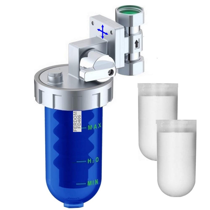 FERDOM Poliphosphatspender Feeder für Wassersysteme gegen Zunder und Korrosion. Ventil & Bypass, Mes