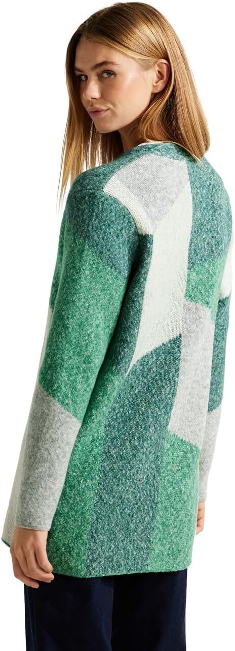 Cecil Damen Strickjacke Gemustert M Bright Green Melange, M Bright Green Melange