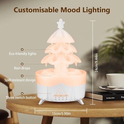 Vehoukli 2.5L Luftbefeuchter Humidifier mit 7 Farben LED Weihnachtsbaum Luftreiniger Lufterfrischer