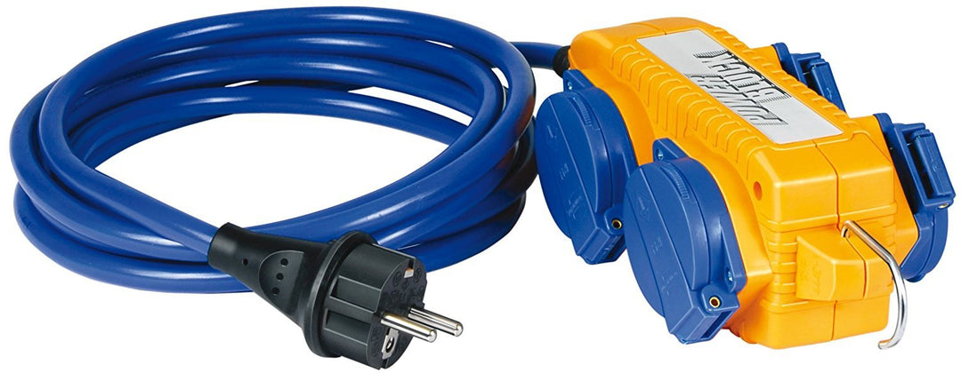 Brennenstuhl Verlängerungskabel IP44 mit Powerblock Baustelleneinsatz und Outdoor 5m blau, 1161750