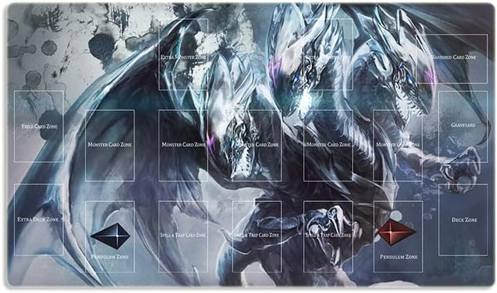 Mlikemat Playmat ZD014-107 Mauspad mit blauen Augen und Drachenmotiv, TCG CCG Sammelkartenspiel-Matt