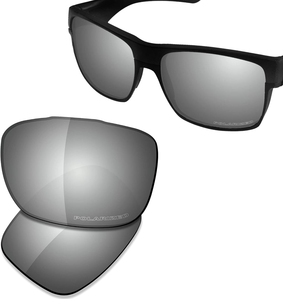 Saucer Premium Ersatzgläser für Oakley TwoFace OO9189 Sonnenbrillen High Definition - Chrome Metal P
