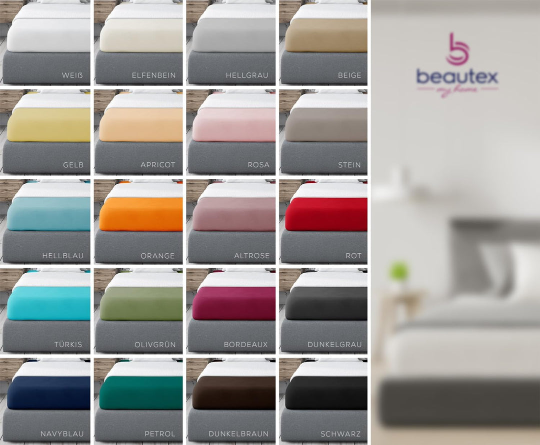 Beautex Spannbettlaken Jersey Baumwolle Standard 90x200x30 cm Altrose | atmungsaktiv, hautfreundlich