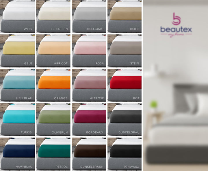 Beautex Spannbettlaken Jersey Baumwolle Standard 90x200x30 cm Altrose | atmungsaktiv, hautfreundlich