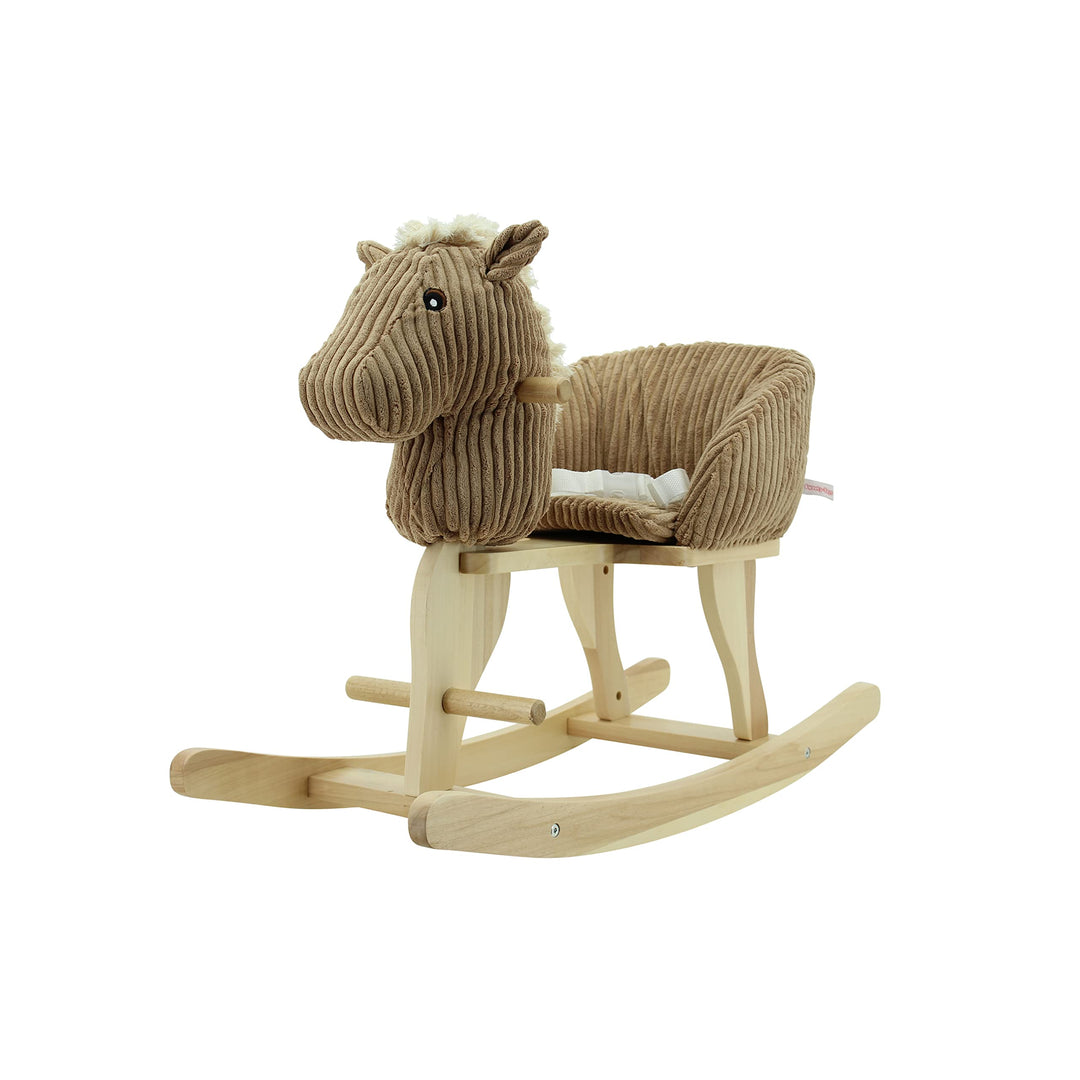 Sweety Toys 7080 Schaukeltier Schaukelpferd beige Cord mit Galoppgeräuschen und Pferdegewieher