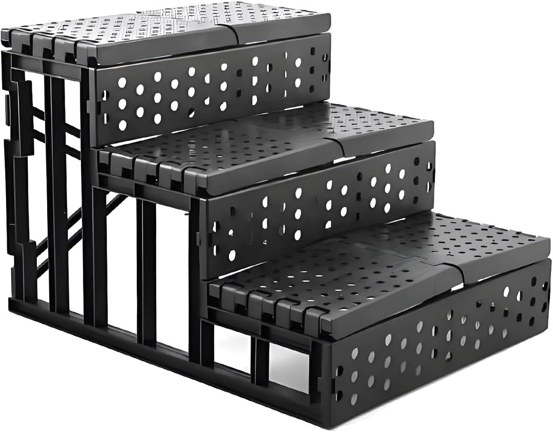 Haustiertreppe Hundetreppe Treppe 3 Stufen Plüsch-Bezug waschbar - Katzentreppe Hunderampe Plüschunt
