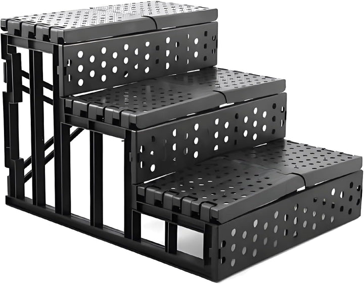 Haustiertreppe Hundetreppe Treppe 3 Stufen Plüsch-Bezug waschbar - Katzentreppe Hunderampe Plüschunt