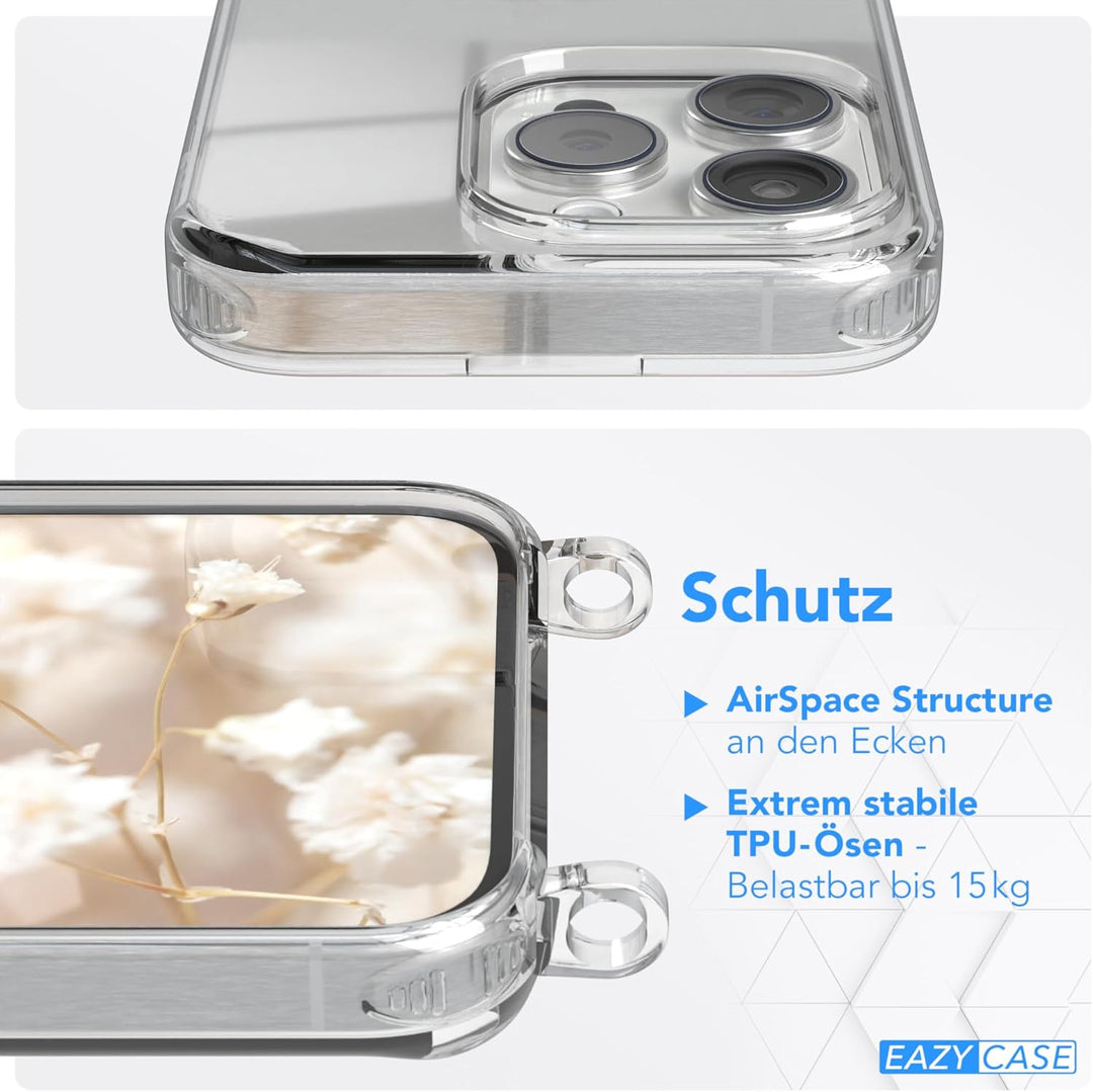 EAZY CASE Handykette - Verstellbares Taschenband kompatibel mit iPhone 15 Pro, Schulterriemen, Handy