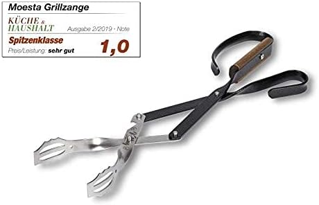 MOESTA-BBQ 10504 Grillzange V-Tong 43 cm lang - Servierzange mit Holzgriff - Multifunktionale Fleisc