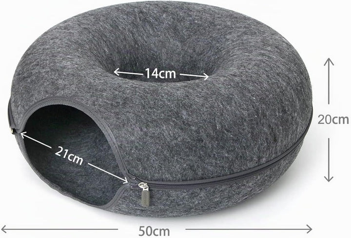 Lucky Sign - Katzenhöhle Katzentunnel aus Filz Katzenbett multifunktionalle Katzensofa gemütliches K