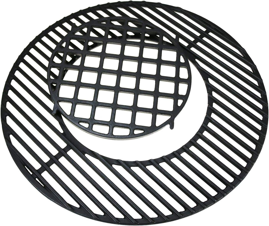 GFTIME Gusseisen Rost-in-Rost Grillrost mit Sear Grillrost für Weber 57cm Holzkohlegrills, Gourmet S
