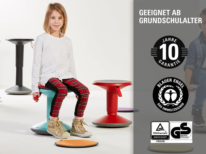 Interstuhl UPis1 - ergonomischer Sitzhocker mit Schwingeffekt - höhenverstellbar - Hocker mit rutsch