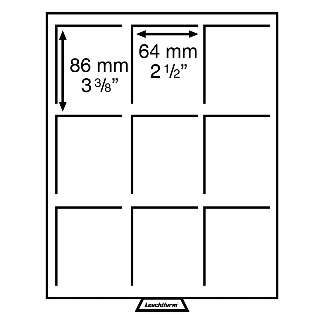 Leuchtturm 335666 Münzbox XL - Facheinteilung: 3 x 3 - Innenformat: 86 x 64 x 22 mm - eckige Fächer