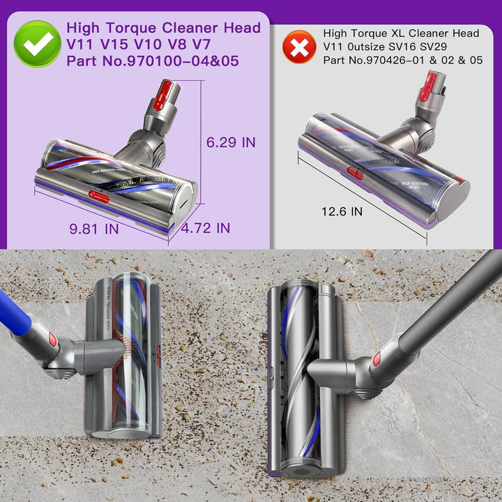 Torque Drive Bürste für Dyson V11 V15 V10 V8 V7 SV10 SV11 SV12 SV14 SV15 Bodendüse Anti-Tangle Einst