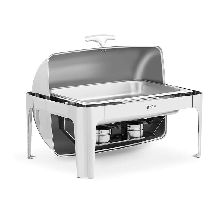 Royal Catering RCCD-RT4_9L Chafing Dish GN 1/1 8,5 L 2 Brennstoffzellen Rolltop Warmhaltebehälter Re