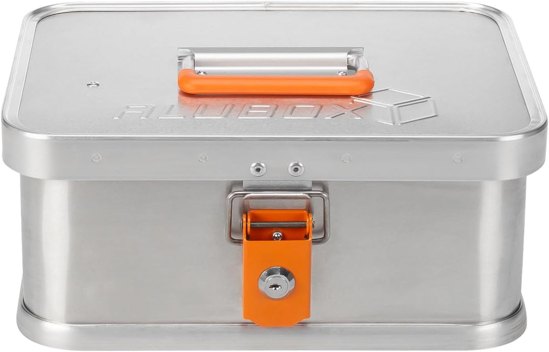 ALUBOX B8 - Aluminium Transportbox 8 Liter Alukiste mit Gummidichtung - Inhalt vor Staub und Spritzw
