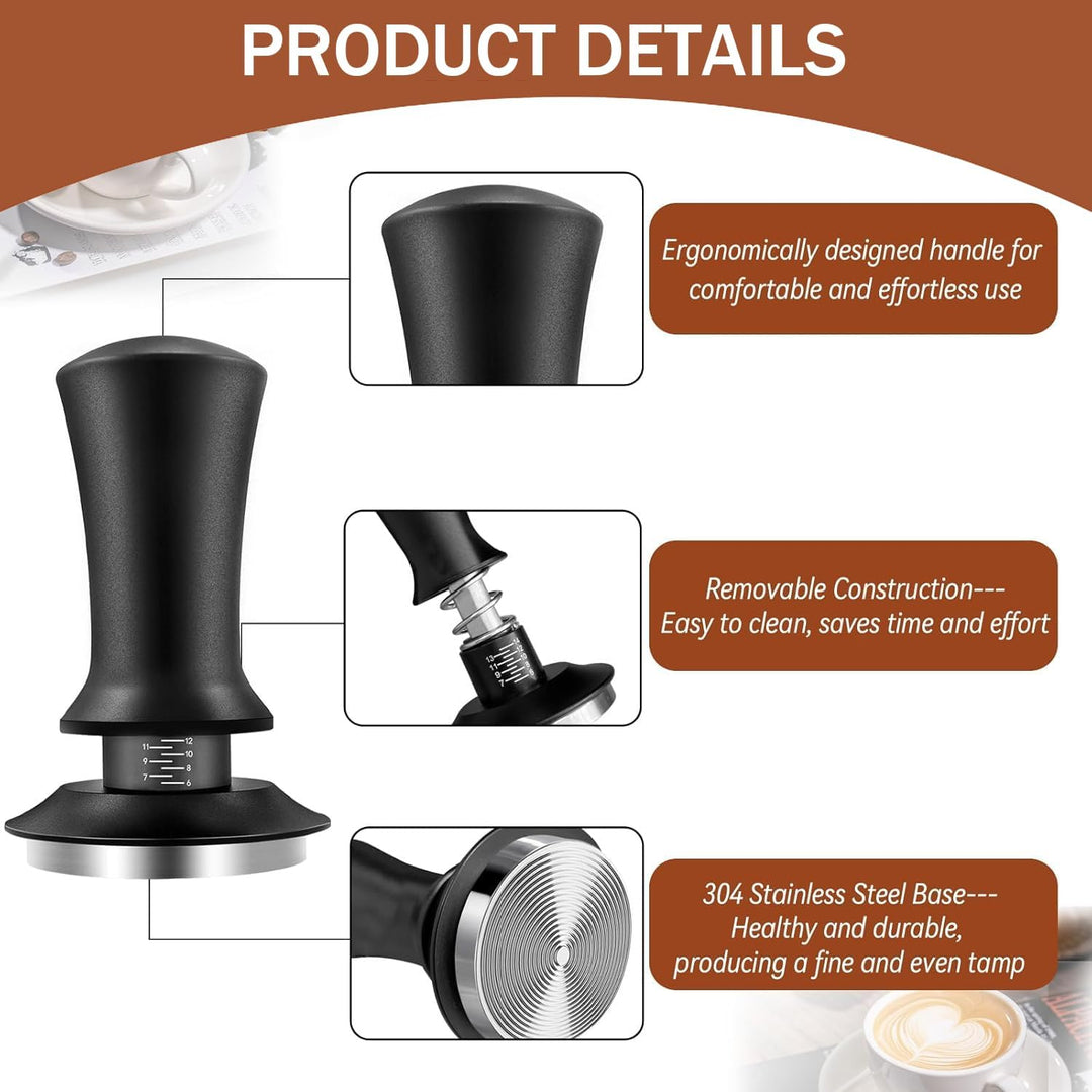 51mm Kaffee Tamper Set, 22pcs Espresso Tamper Set, Barista Set mit Espresso Tamper, Kaffeerührer, Rü