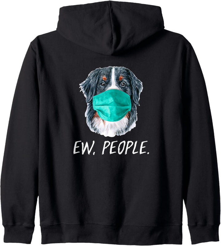BERNER SENNER mit Gesichtsmaske Mundschutz Hund EW PEOPLE Kapuzenjacke