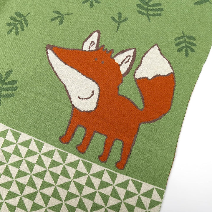 SIGIKID 39449 Strickdecke Forest Fox Mädchen und Jungen Baby-Decke empfohlen ab Geburt grün, Grü