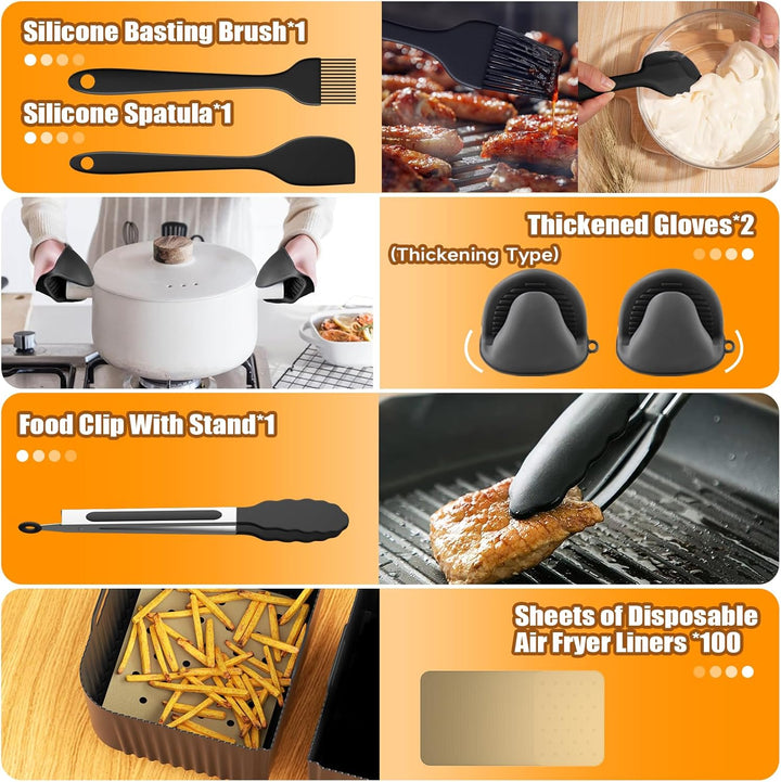 Heissluftfritteuse Zubehör - Airfryer Zubehör für Ninja Foodi AF500EU 10,4L Air Fryer Silikonmatte,