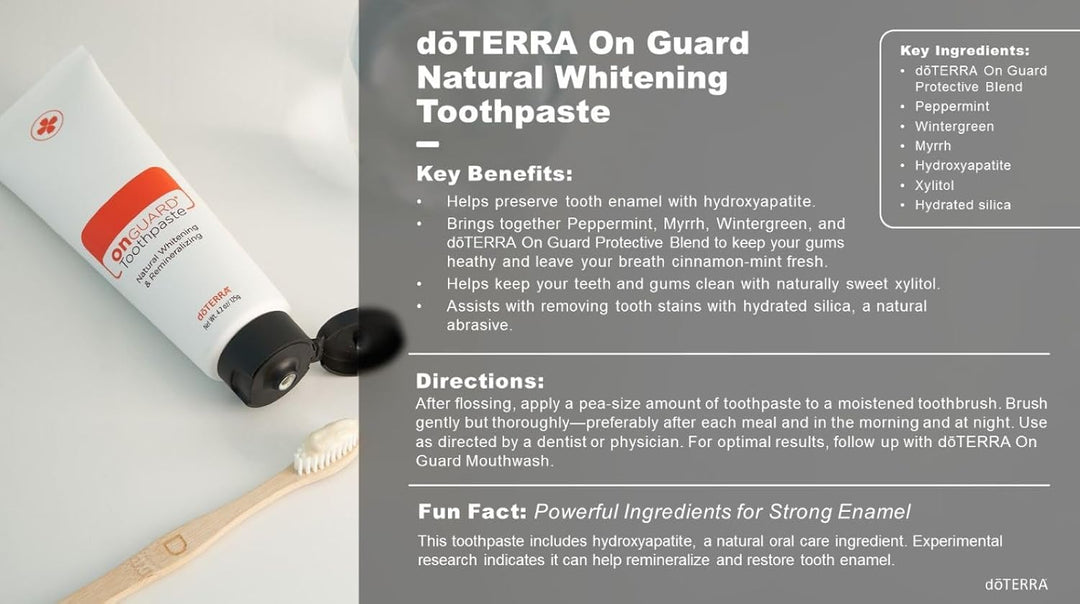 doTERRA On Guard Natural Whitening Toothpaste 8oz by Dpnamron