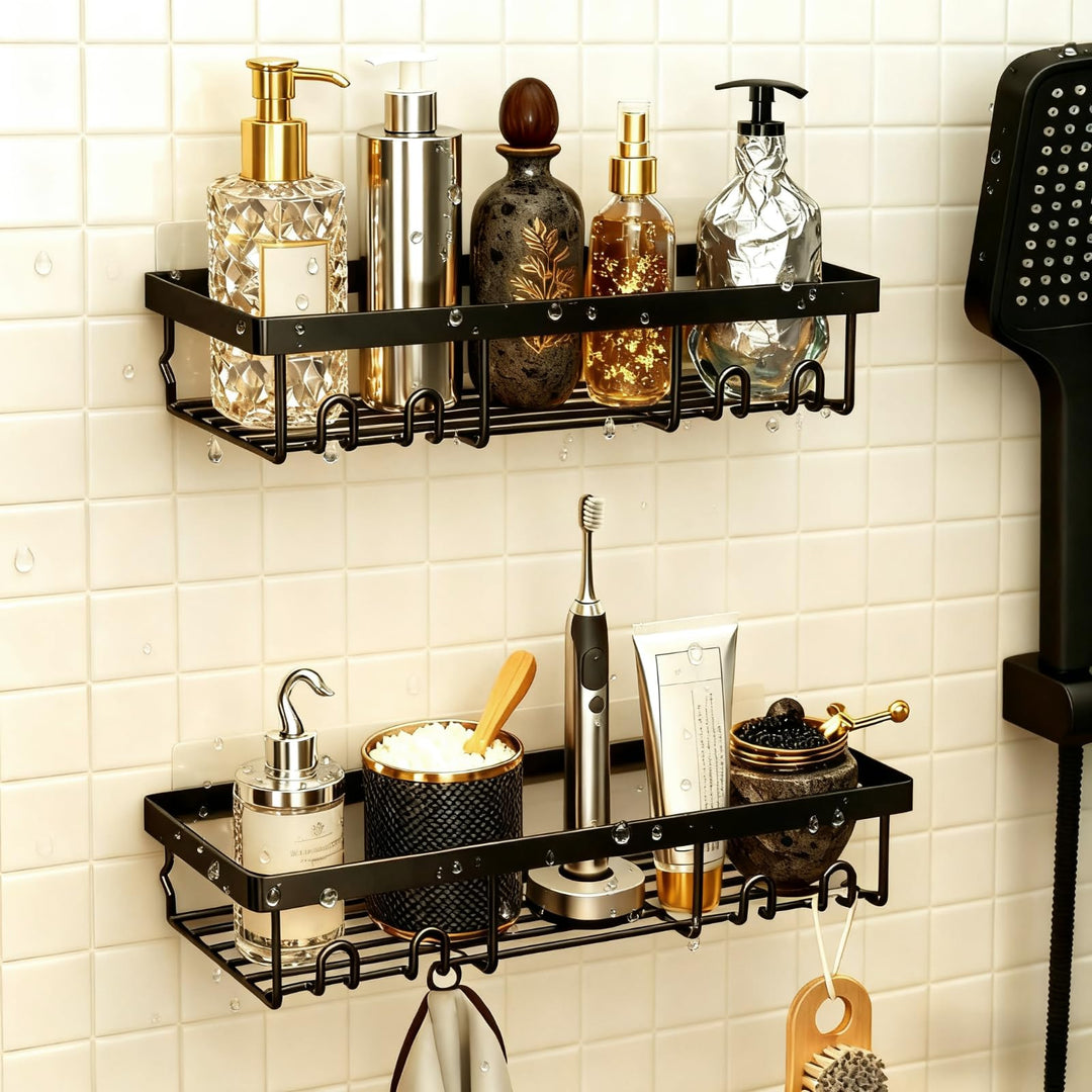 [2 Stück] Duschablage Ohne Bohren Ecke, Langlebige Edelstahl Rostfreies Badezimmer Organizer Regal g