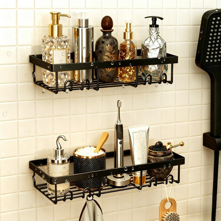 [2 Stück] Duschablage Ohne Bohren Ecke, Langlebige Edelstahl Rostfreies Badezimmer Organizer Regal g