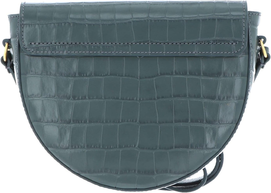 Coccinelle Beat Croco Shiny Soft Crossover Bag Shark Grey
