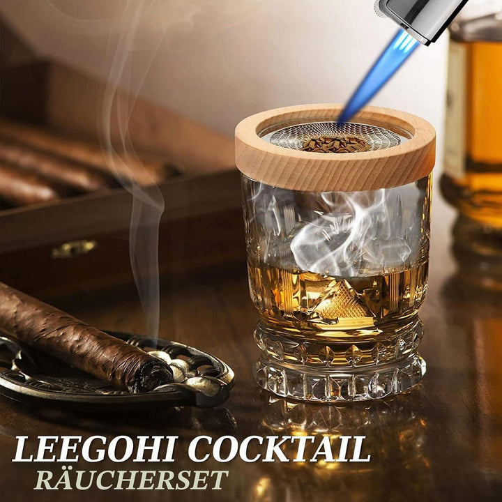 Cocktail Smoker Kit,Whiskey Smoker Kit mit 6 Holzchips,Old Fashioned Whiskey Smoker Drinks Kit,Cockt