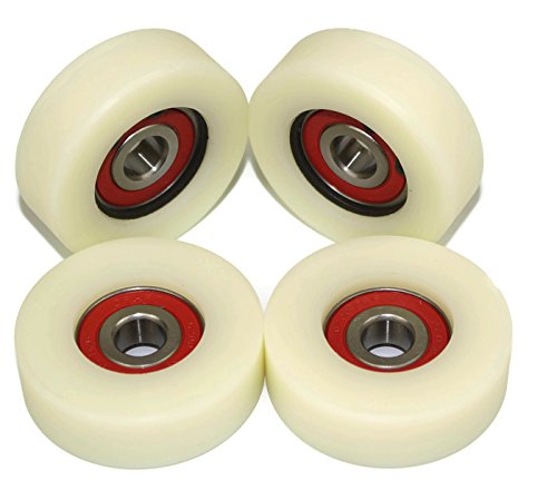 2er Pack (4 x 50 mm mit Nylon, hergestellt in der EU, 16mm wide-10mm bearing, 4, 16mm wide-10mm bear