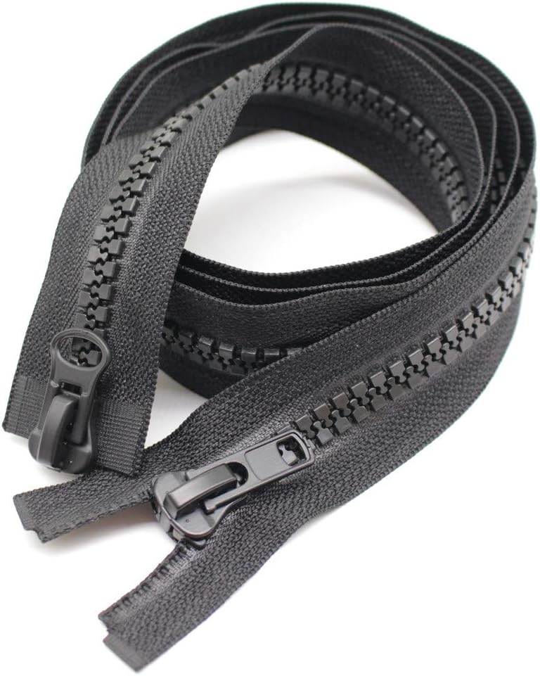 63 cm #10 Reissverschluss Kunststoff 2 Wege teilbar Schwarze Reissverschluss für Mantel Jacken (2 We