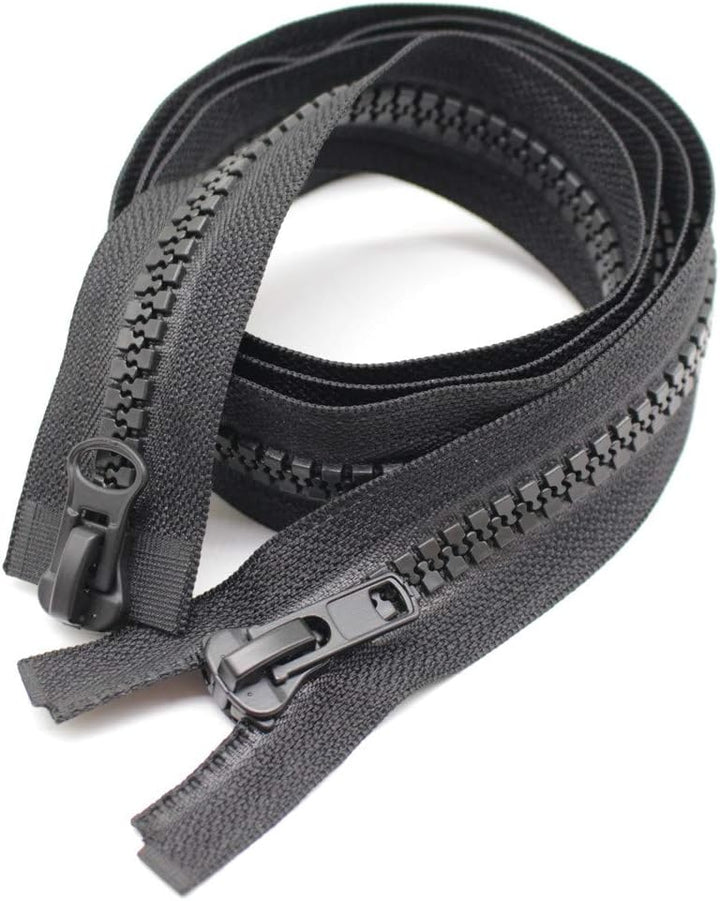 63 cm #10 Reissverschluss Kunststoff 2 Wege teilbar Schwarze Reissverschluss für Mantel Jacken (2 We