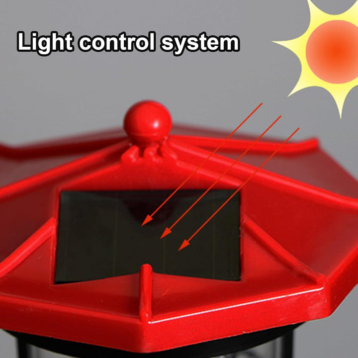 Solarbetriebene Leuchtturm Wasserdicht mit Rotierenden Leuchtfeuer Leuchtturm Solarleuchten für Hof