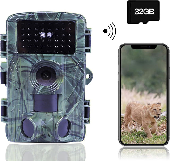 GOXAEEE Wildkamera, 60 MP 4K Video Wildkamera mit 2.0" LCD-Bildschirm, Wildkamera mit Bewegungsmelde