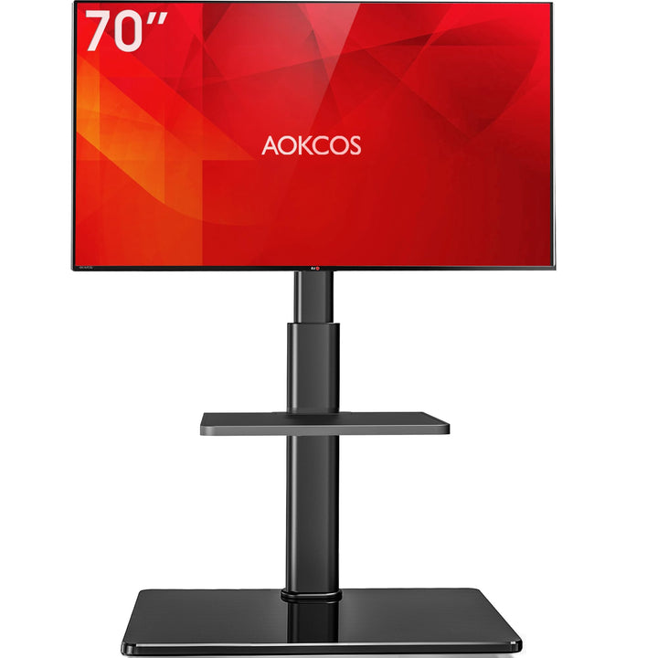 AOKCOS TV Ständer TV Bodenständer für 32-70 Zoll Fernseher bis zu 40 KG, TV Standfuss mit 2 Stufigen