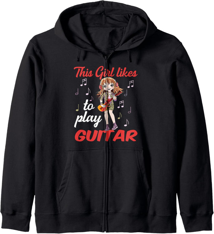 This Girl Likes To Play Gitarre Kapuzenjacke