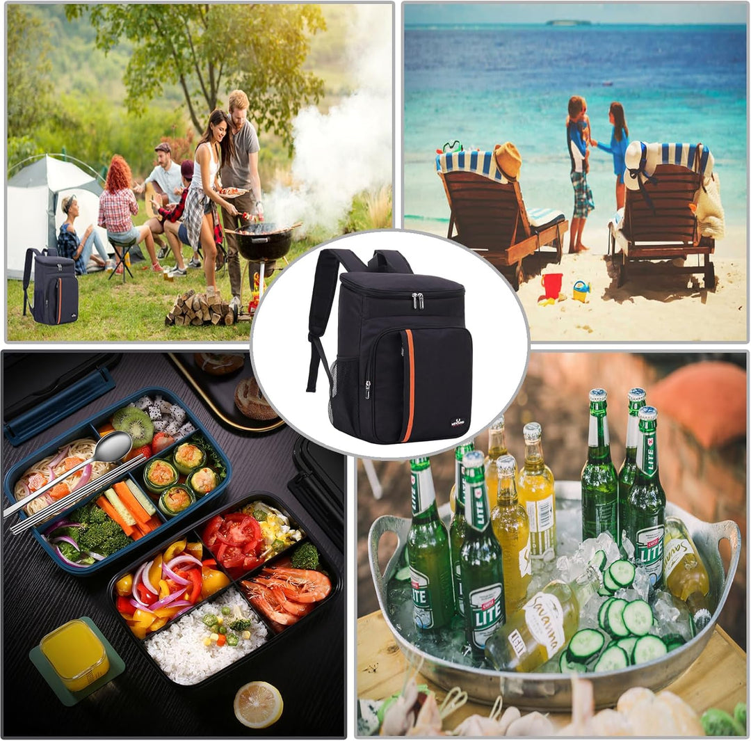 QINGLOU 28L Kühlrucksack Thermo Rucksack Picknickrucksack Kühltasche Gross Isoliert Cooler Bag Männe