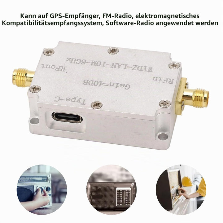 HF-Verstärker 40DB Hohe Verstärkung 10M Bis 6 GHz Breiter Rauscharmer Breitbandverstärker Übertragun