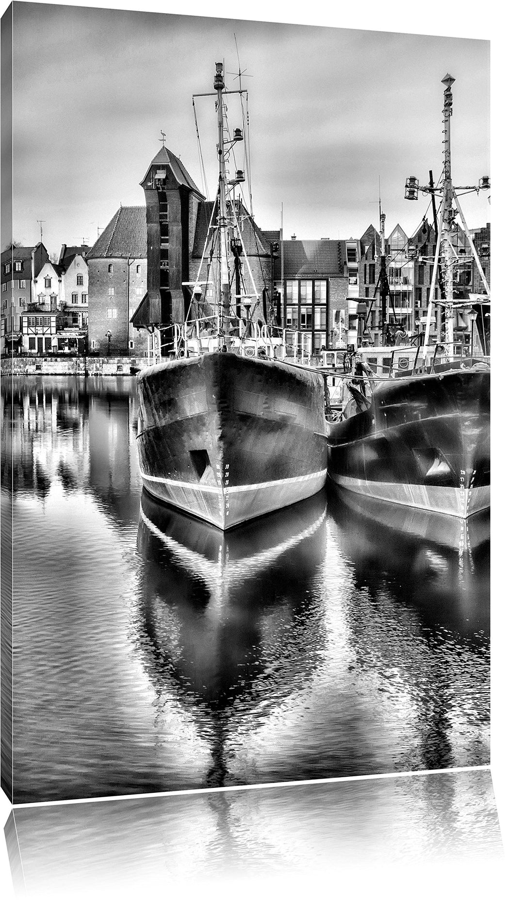 Pixxprint Hafen in der Dämmerung als Leinwandbild/Grösse: 100x70 / Wandbild/Kunstdruck/fertig bespan